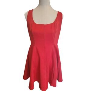 Ted Baker Size 4 Red dress gold zipper detail US 10